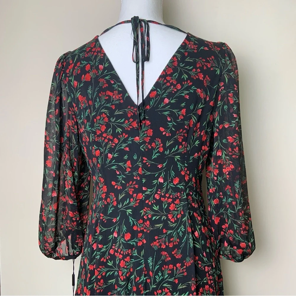 Calvin Klein Women's Sheath 3/4 Sleeve Floral Pleated Dress Size: 8 - Picture 12 of 15